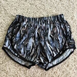 Calvin Klein Abstract Animal Print Athletic Shorts Blue Black Small